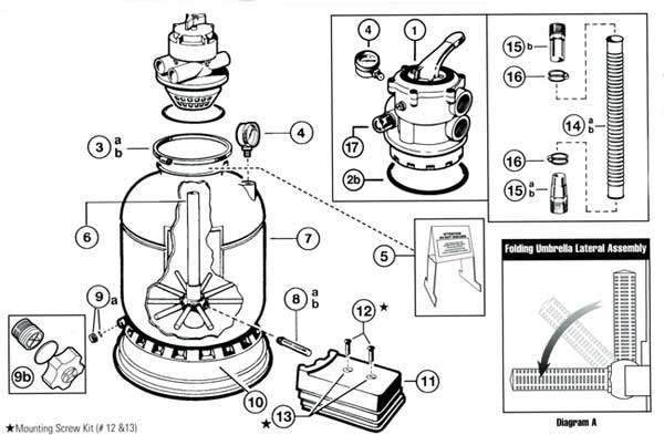 Hayward Pro Series S140T, S144T Sand Filter Parts List