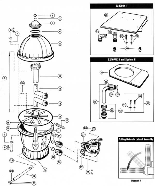 Mypool Hayward S240 Sand Filter Parts List