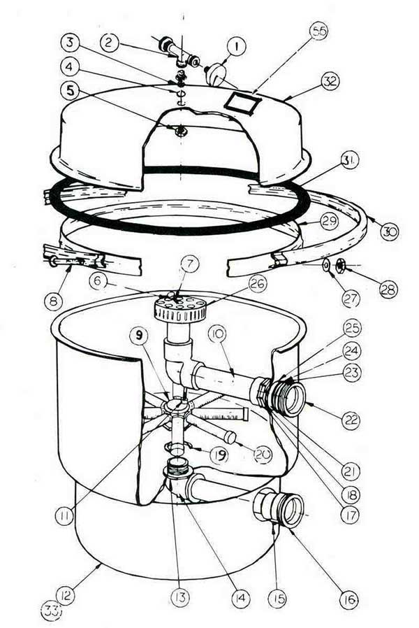 Pac Fab 35  50 Sand Filter  Parts Diagram  Parts List